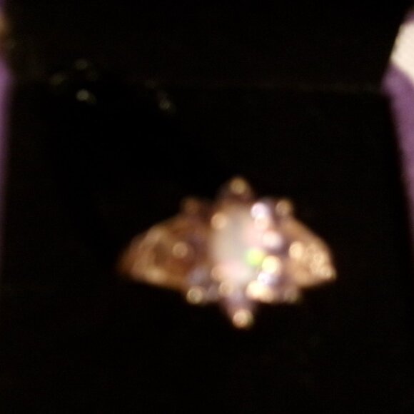 Exquisite and Charming 2.9g 10K Opal and Tanzanite Ring, Size 7 - Picture 5 of 7